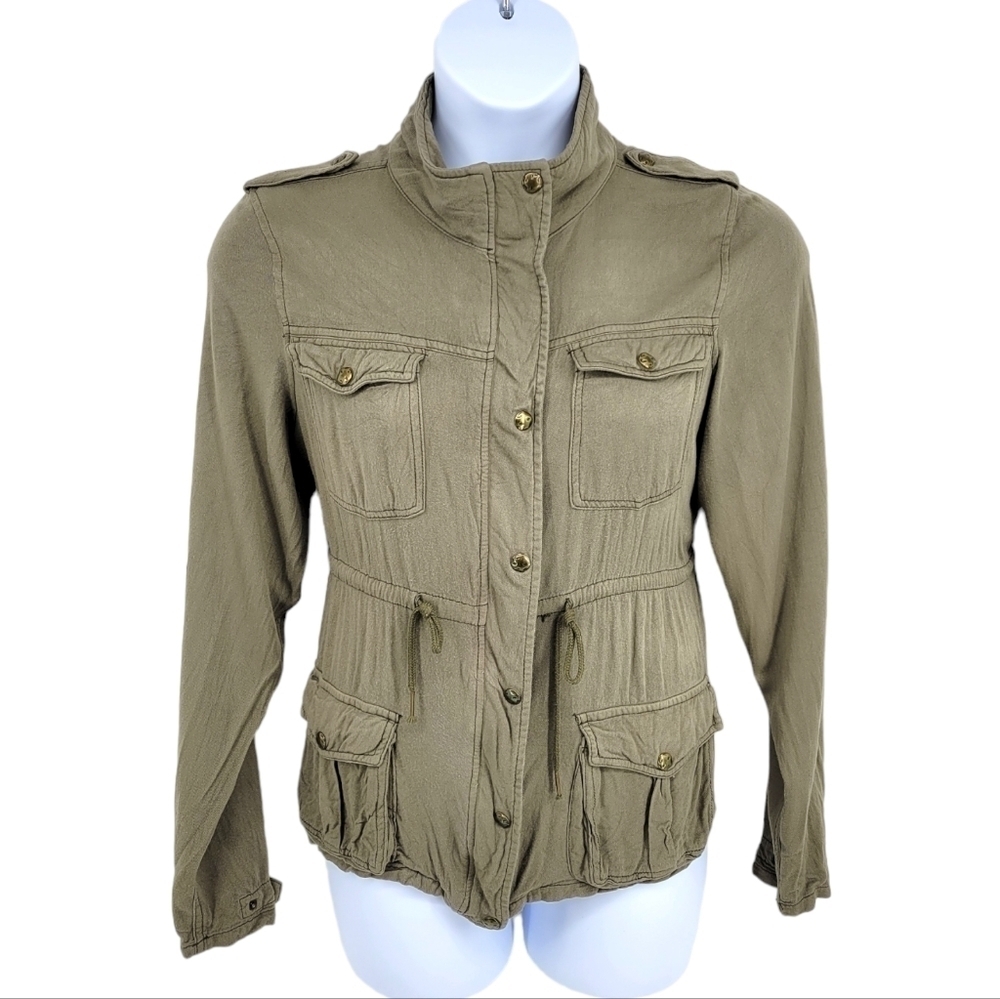 Maurice’s Olive Green Utility Jacket Zip Up/ Button Up Size XL